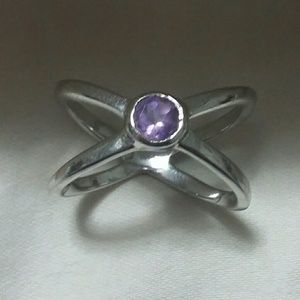 Rio Grande amethyst criss cross ring